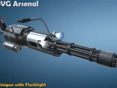 Minigun - HQ Low-poly 3D model