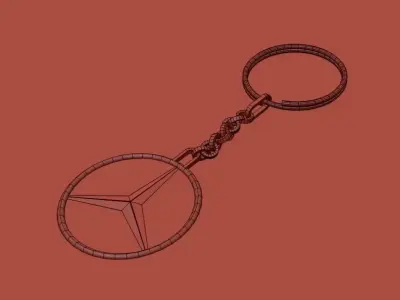 Key fob for Mercedes brand Low-poly 3D model