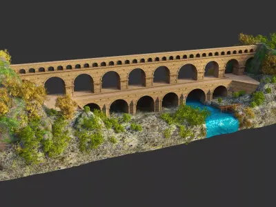 Pont du Gard 3D model