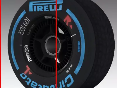 enkei wet front tyre Low-poly 3D model