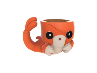 Cute Shrimp Mug Adorable Sea Creature Cup 3D print model
