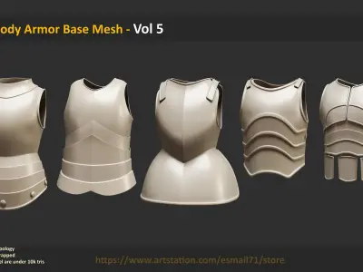 30 Body Armor Base Mesh - Vol 5 Low-poly 3D model