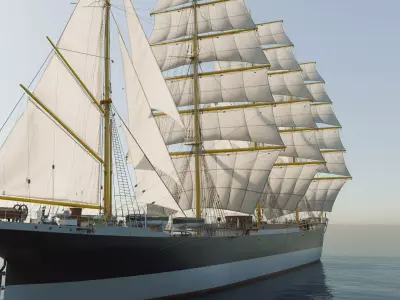 Sailing ship - Peking Hamburg 3D model