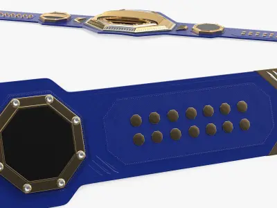 Gold Championship Belt Lies on Floor 3D model