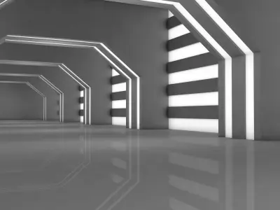 Sci Fi Corridor 3D model 185