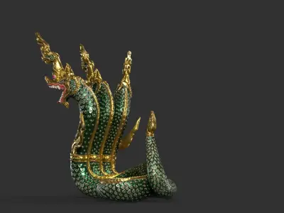 King Of Naga Thailand Sculpture 3D model