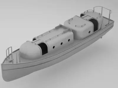 Lifeboat - Type 8 - World War 2 Warship 3D model