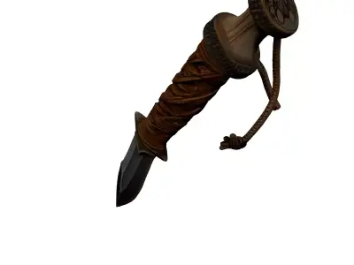 Fantasy Ornate Leather Wrapped Dagger 3D model
