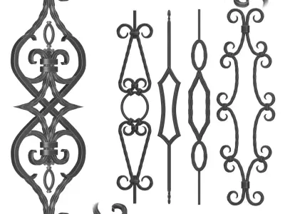 Wrought iron panel No 07 3D model