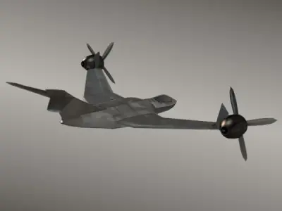 Avio copter aircraft concept Low-poly 3D model