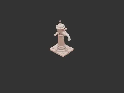 Old Rusty Water Pump Low-poly 3D model