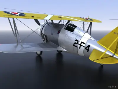 F2F-1 with texture pack Low-poly 3D model