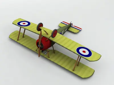  Sopwith Camel Biplane Low-poly 3D model