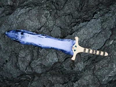 Thunder sword Low-poly 3D model