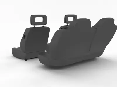 Generic Black Leather Car Seats 3D model
