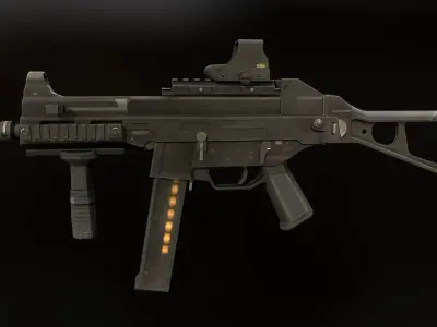 UMP-45 gun Low-poly 3D model