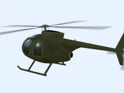  Boeing AH-6 helicopter low poly 3d model Low-poly 3D model