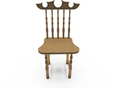 Wooden Chair 3D model 7