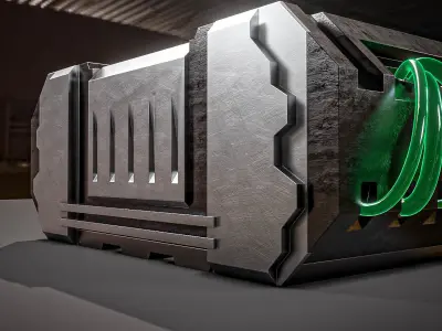 sci-fi military crates 3D model