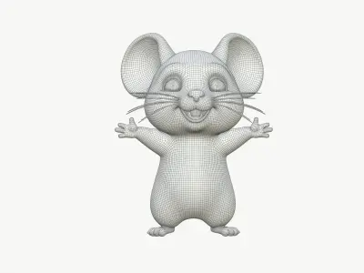 Realistic Cute 3D Mouse Character 3D model