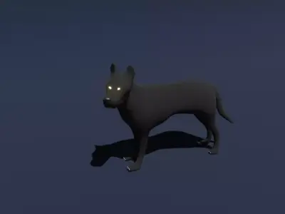 Cartoon Dog rigged 3D model Low poly Free low-poly 3D model