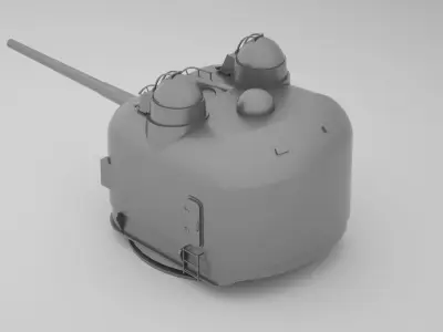 5 inch - 127mm 54 Single Naval Gun Mk42 3D model