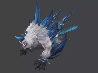 wolf demon Low-poly 3D model