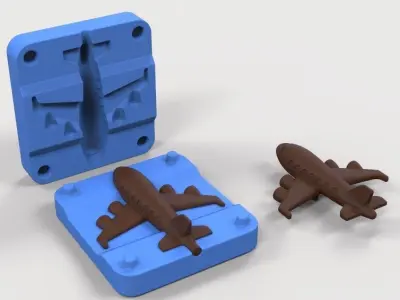 Chocolate Mold Airplane 3D print model
