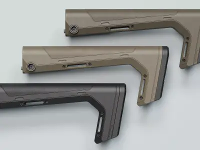 HRS Light Fixed Buttstock - Replica Low-poly 3D model