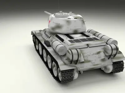 T-34 85 Tank Winter Camo 3D model