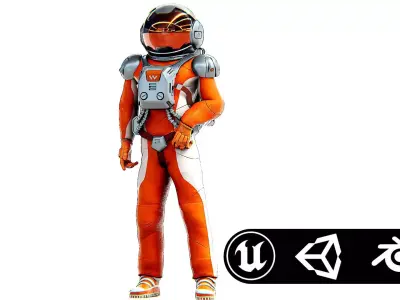 ASTRONAUT V-4  Rigged for Unreal Engine - Unity - MIXAMO  3D model