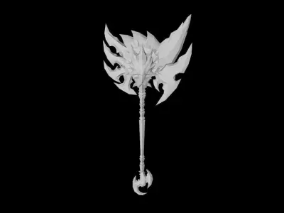 Demon Lord Axe Low-poly 3D model