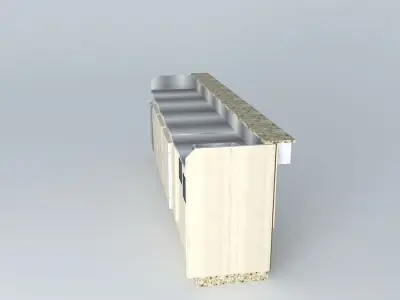 Kit kitchen counter with drawers and cabinets Free 3D model