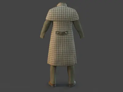 Vintage Clothing Male Suit Low-poly 3D model