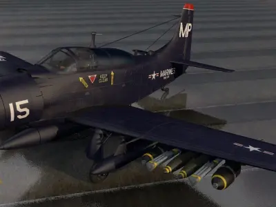 Douglas A-1E or AD-5 Skyraider 3D model