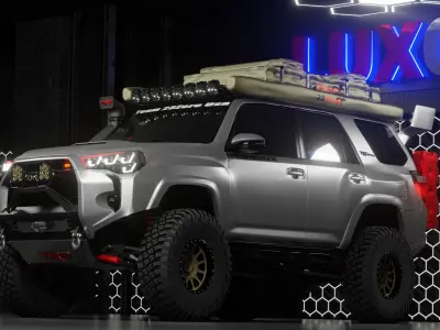 4Runner 2023 Custom Off road Interior and engine HQ  3D model