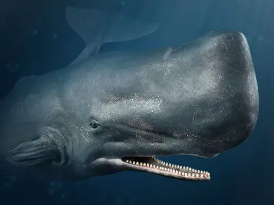 Sperm whale Low-poly 3D model