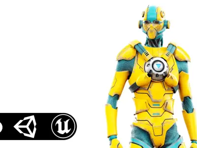 CYBORGTOPIA B-11  Rigged for Unreal Engine - Unity - MIXAMO 3D model