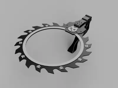 Cyberpunk Techwear ChainSaw Halo 3D STL File 3D print model