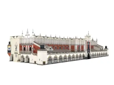 Krakow Sukiennice Hall Low Poly 3d Model Low-poly 3D model