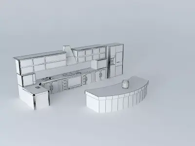 kitchen set style ELcom corp Free 3D model