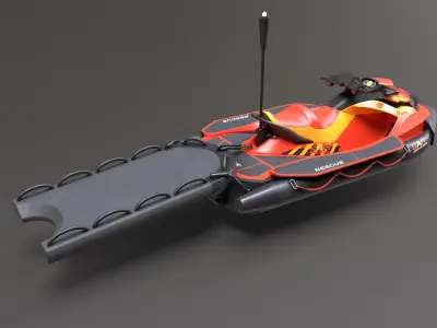 Lifeguard Watercraft Low-poly 3D model