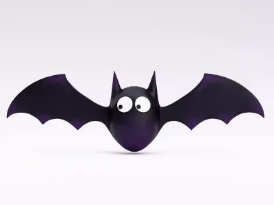 Cute bat low poly 3d model Low-poly 3D model