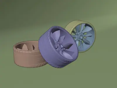 Sport Wheels Low-poly 3D model