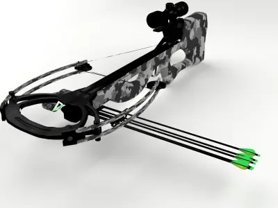 Crossbow with scope 3D model