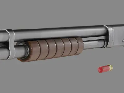 Winchester 1897 riot Low-poly 3D model