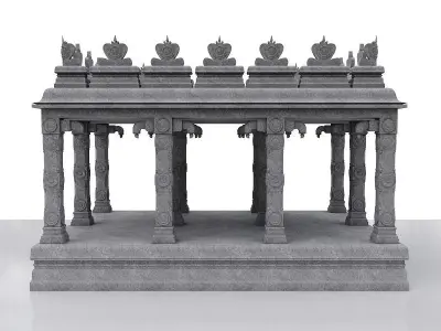 Hindu temple Low-poly 3D model