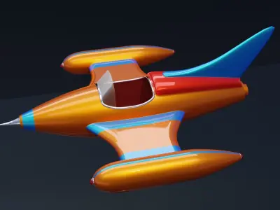 Stylized Jet low poly 3D model