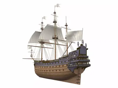 Sailing ship Soleil Royal 3D model