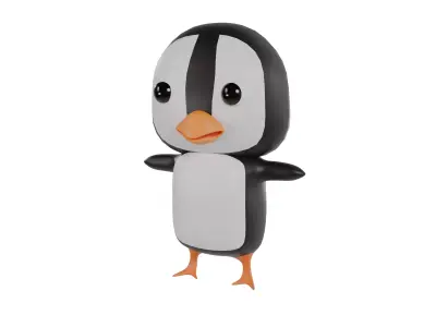 3D model of a cartoon penguin 3D model